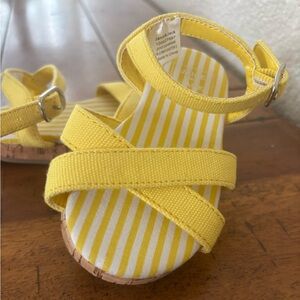 Janie and Jack Yellow Striped Baby Sandals